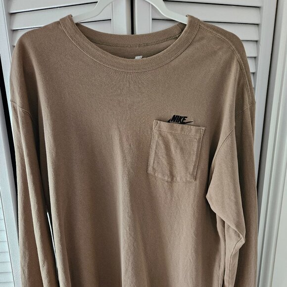Nike Long Sleeve Cotton Thick T shirt - Picture 1 of 3